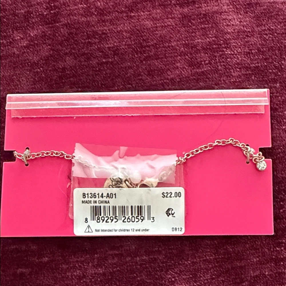 Betsey Johnson Rose Gold Cross Charm Anklet - Picture 3 of 4